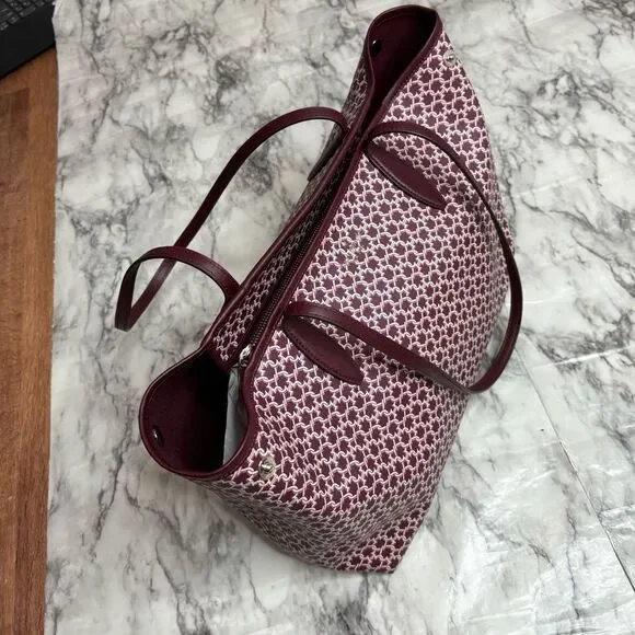 Kate Spade New York Spade Link Tote Large Bag zip pink saffiano pvc leather - Picture 6 of 11